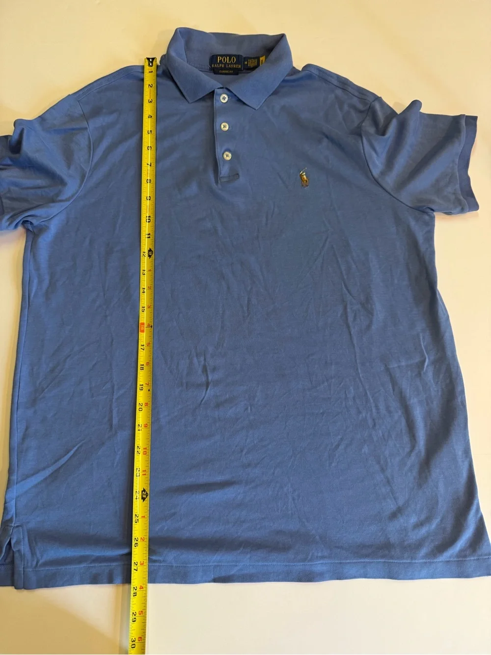 Ralph Lauren Light Blue Polo with Gold Pony Embroidery S Medium